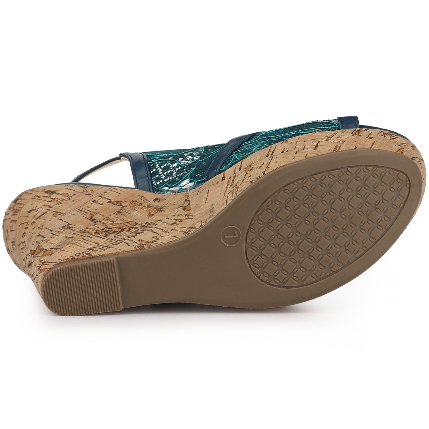 Women's Open Toe Platform Heels Lace Wedges Sandals
