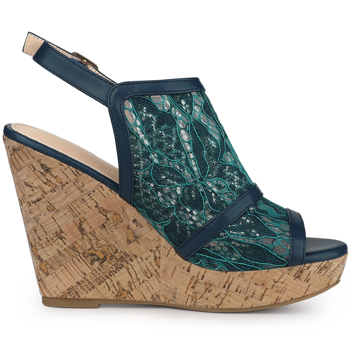 Women's Open Toe Platform Heels Lace Wedges Sandals