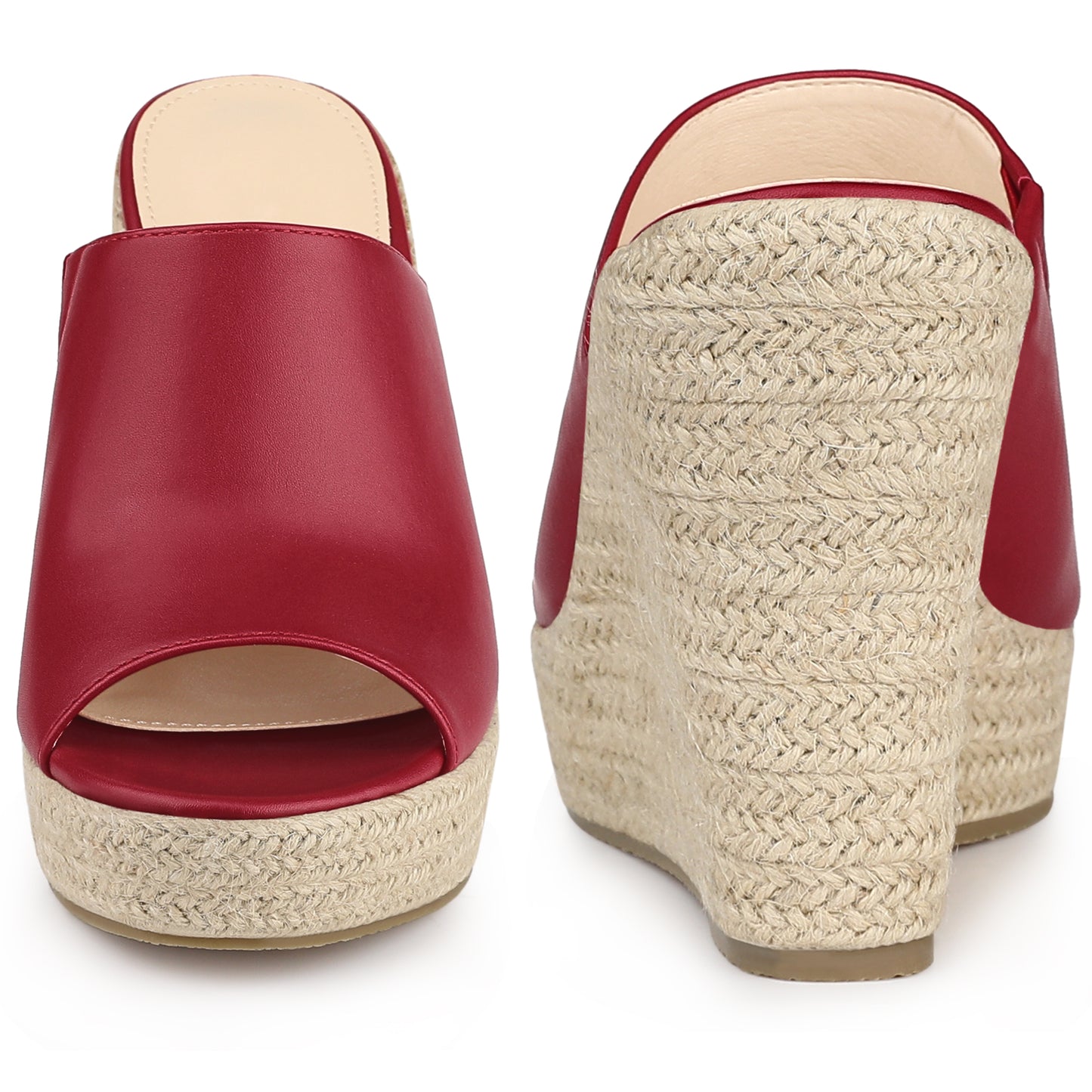 Women Open Toe Espadrille Wedge Heel Platform Slide Sandal