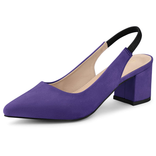 Zapatos de tacón de bloque con punta puntiaguda para mujer