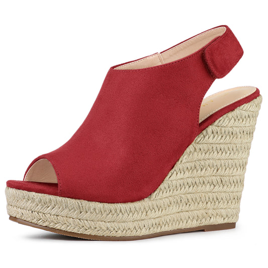 Women's Espadrille Platform Heeled Wedges Sandals