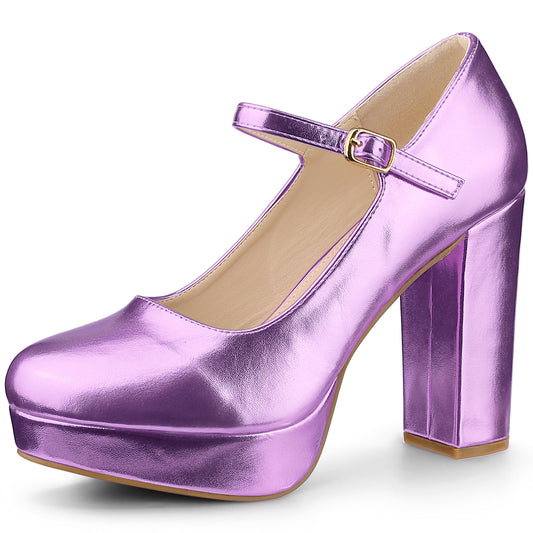 Zapatos Mary Jane de plataforma para mujer, tacones altos y gruesos