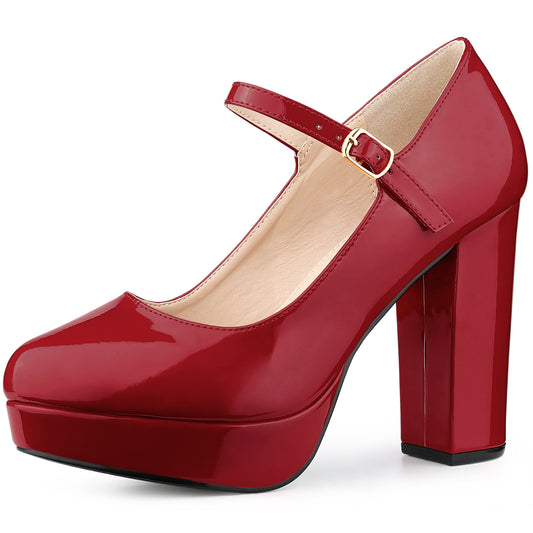 Women Platform Mary Janes Shoes Chunky High Heels Pumps