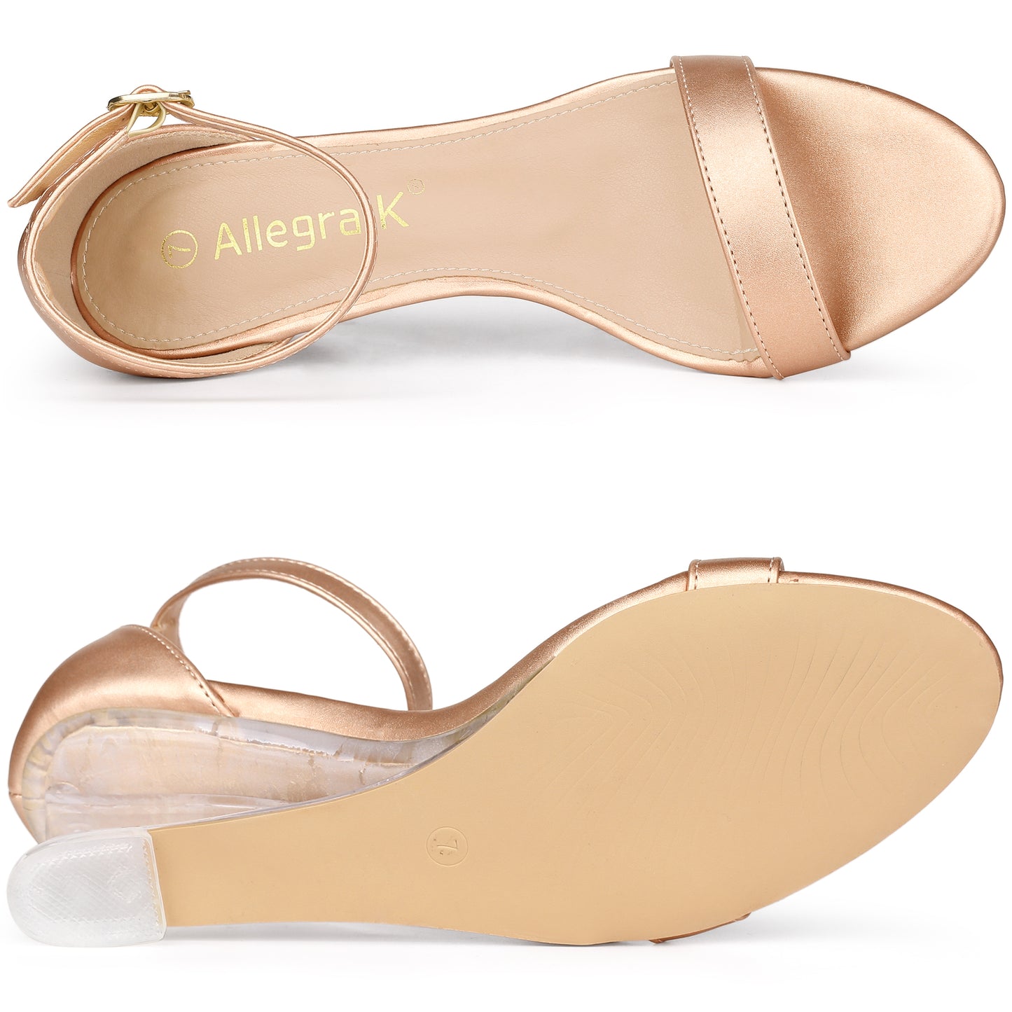 Women's Clear Wedges Ankle Strap Transparent Wedge Heel Sandals