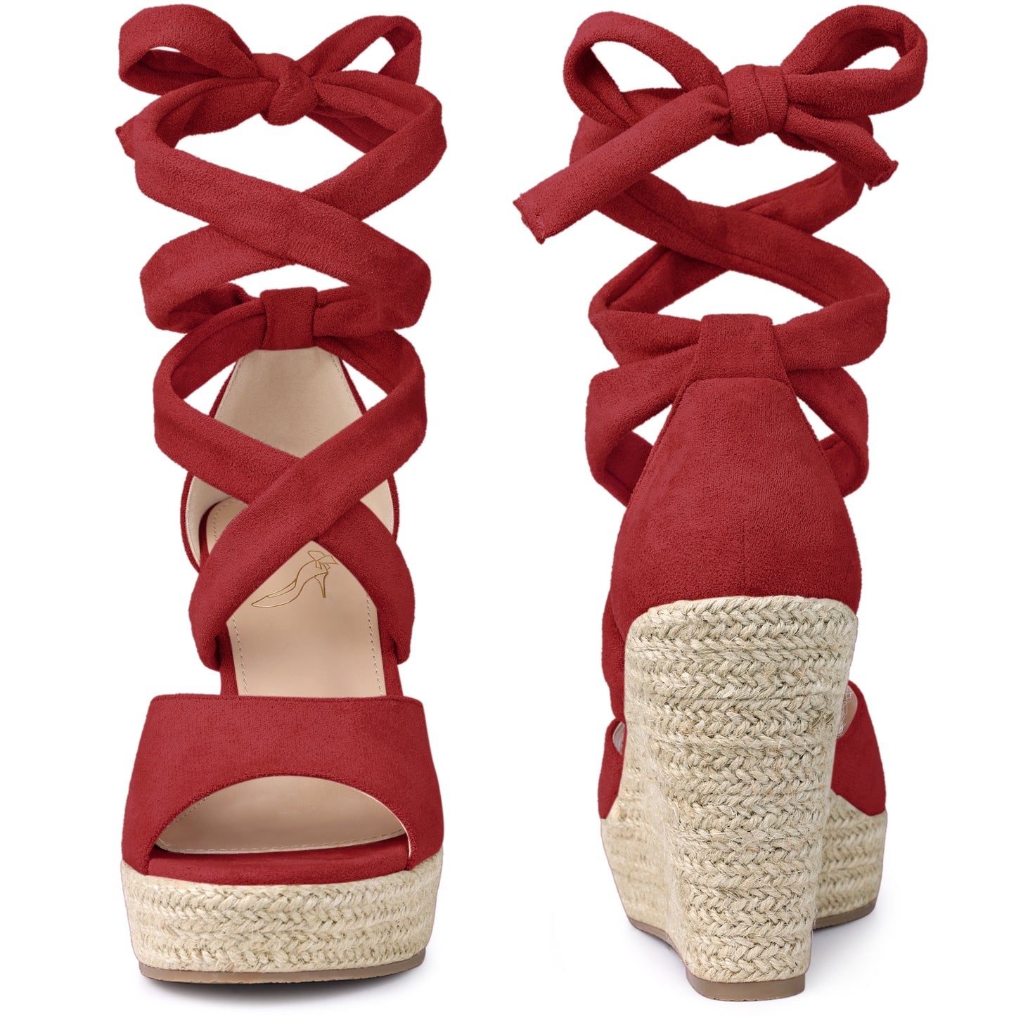 Alpargatas con cordones y cuñas para mujer