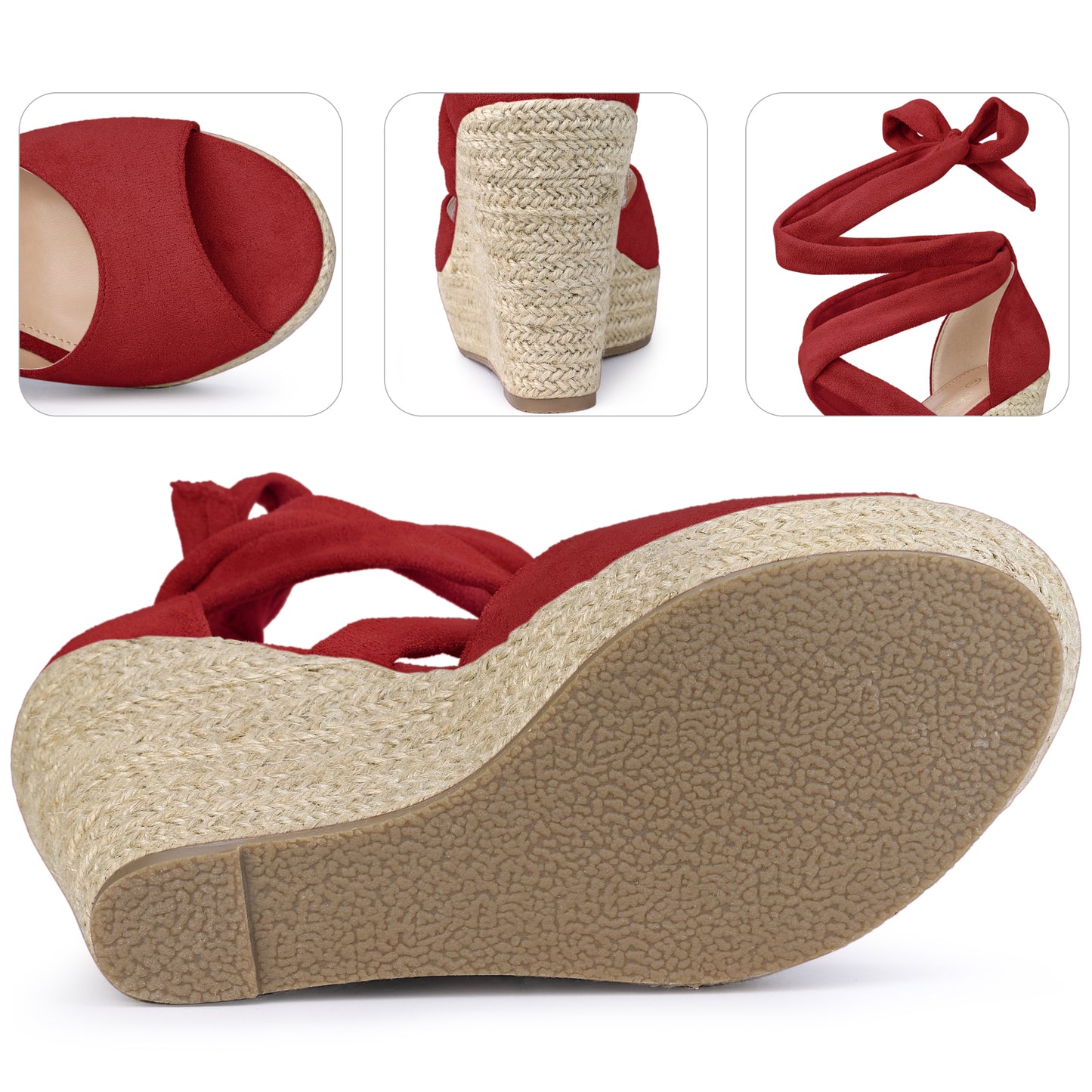 Alpargatas con cordones y cuñas para mujer