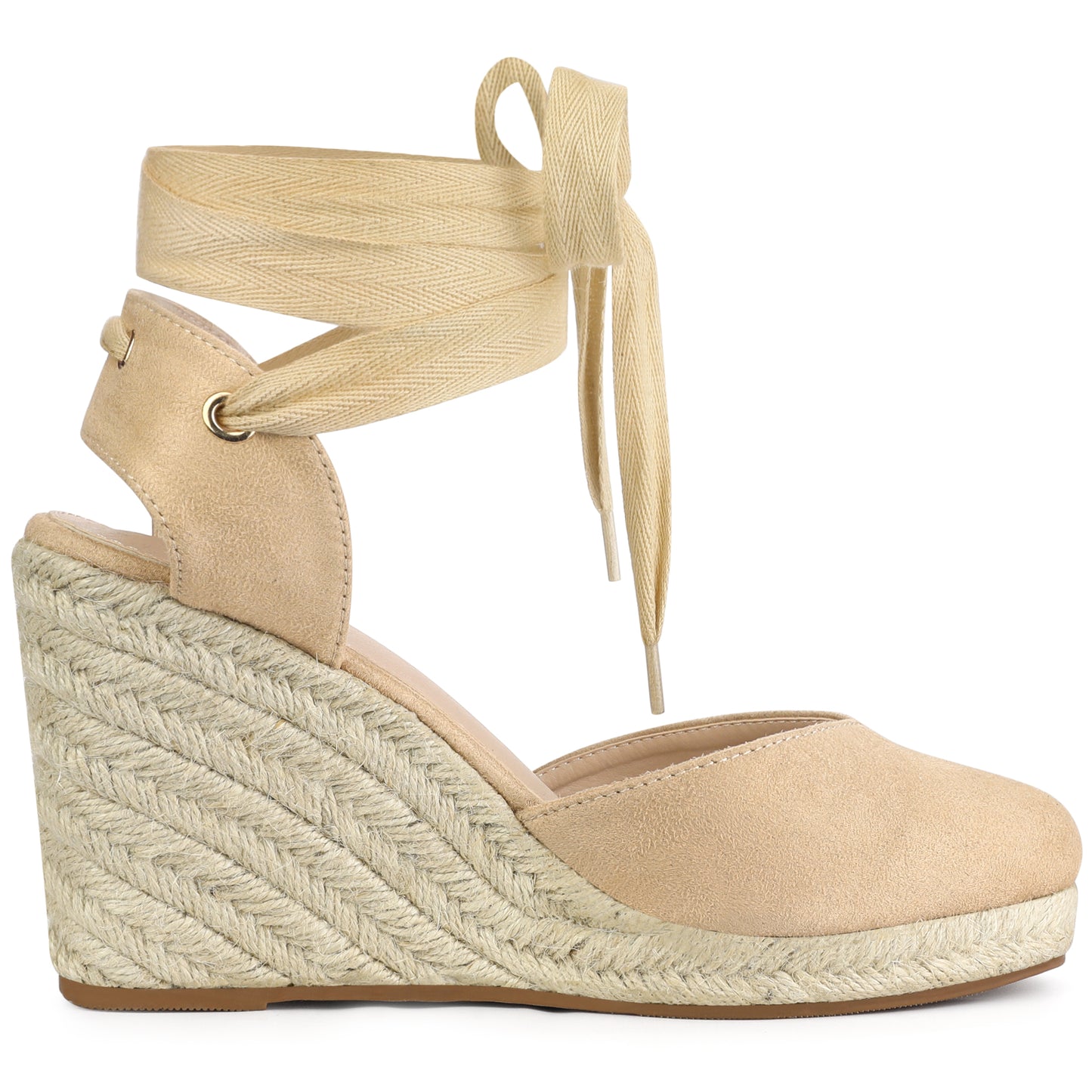 Sandalias de plataforma con cuña y cordones para mujer