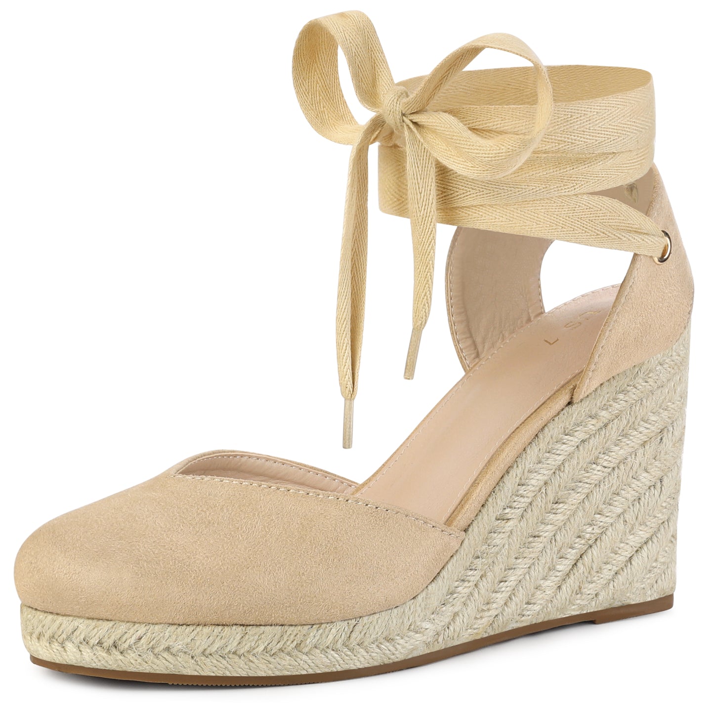 Sandalias de plataforma con cuña y cordones para mujer