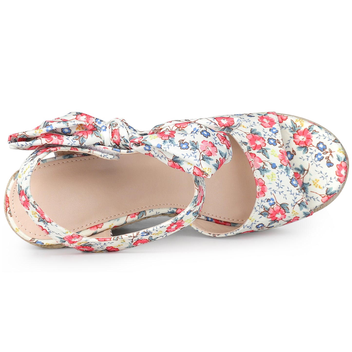Women's Floral Printed Slingback Espadrille Wedge Sandals