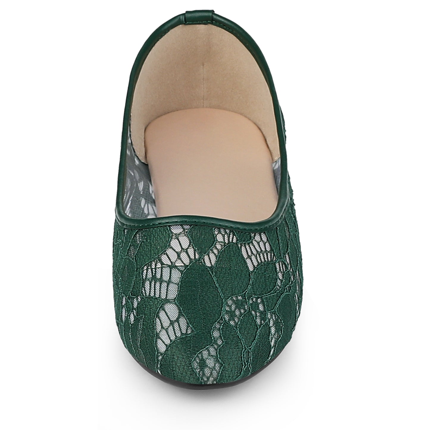 Bailarinas transpirables sin cordones con diseño floral de malla de encaje para mujer