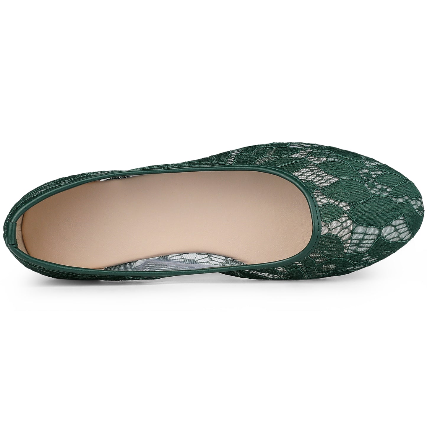 Bailarinas transpirables sin cordones con diseño floral de malla de encaje para mujer