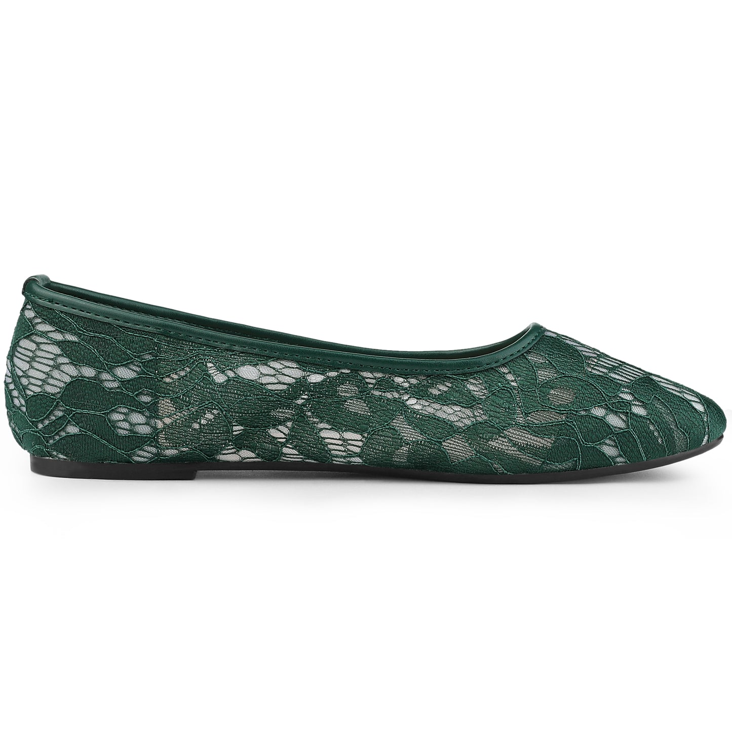Bailarinas transpirables sin cordones con diseño floral de malla de encaje para mujer