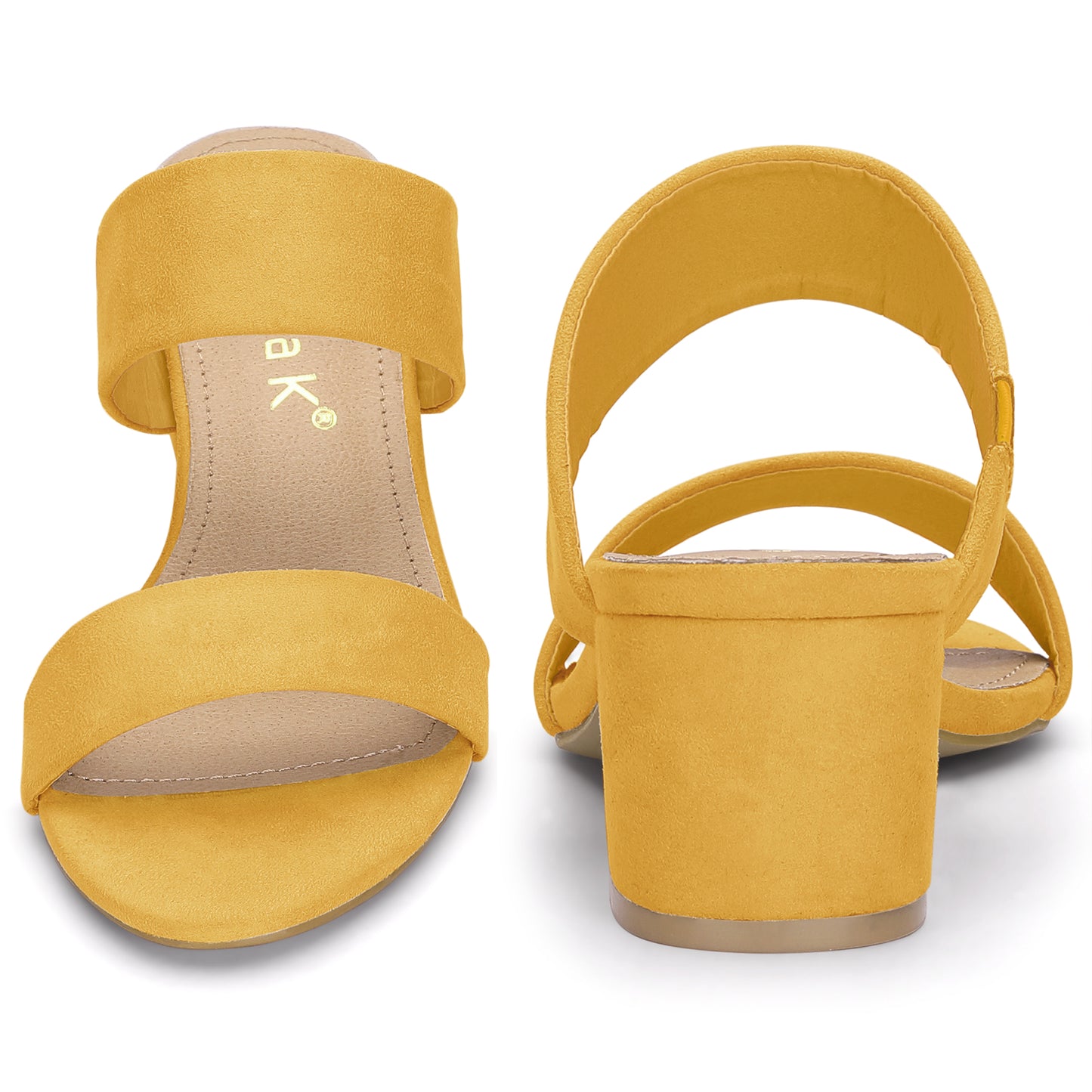 Women Open Toe Block Heels Slide Heel Sandals