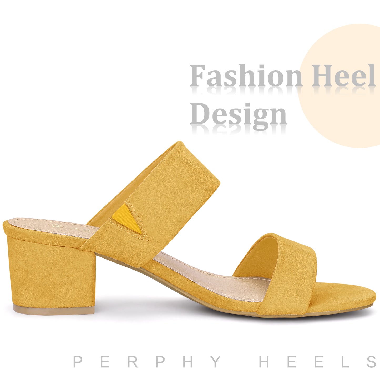 Women Open Toe Block Heels Slide Heel Sandals
