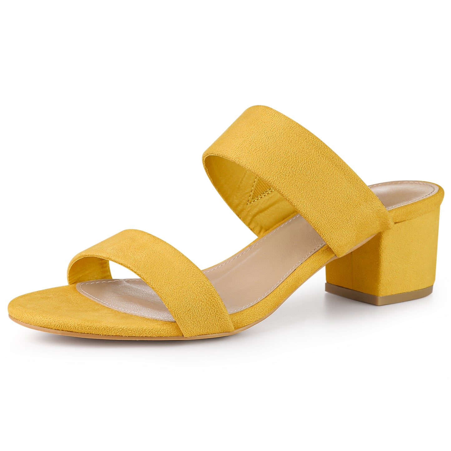 Women Open Toe Block Heels Slide Heel Sandals