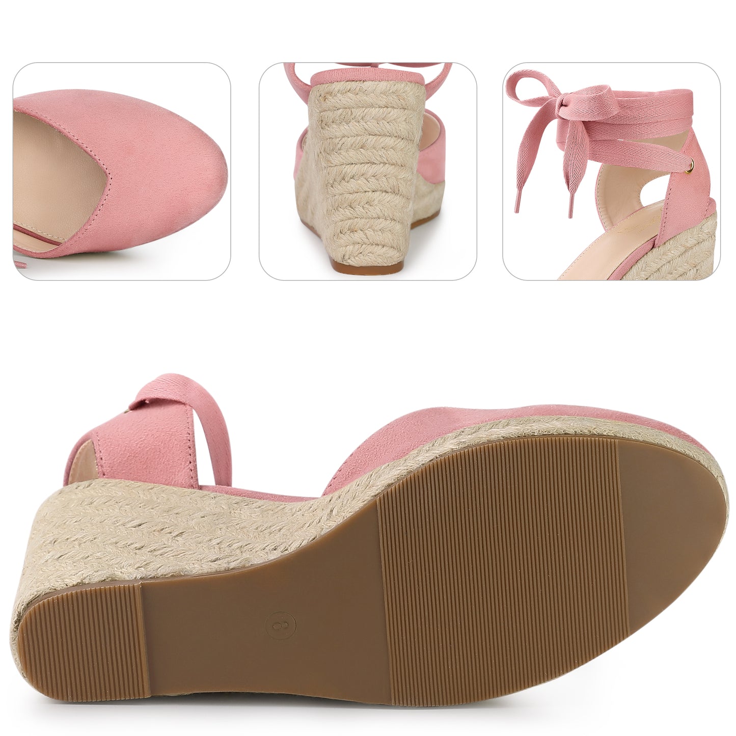 Sandalias de plataforma con cuña y cordones para mujer