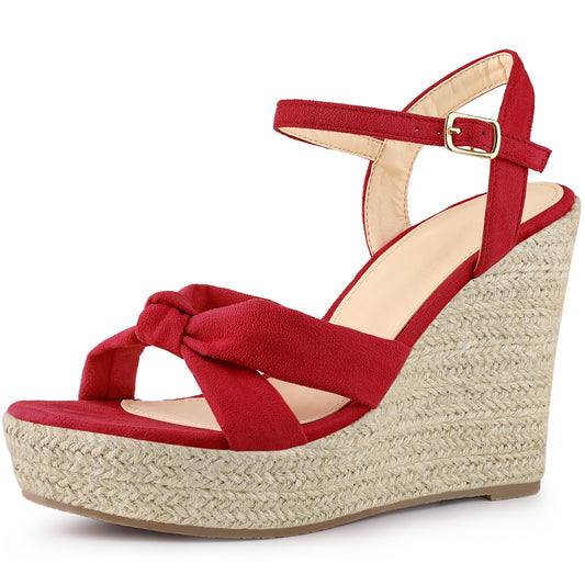 Sandalias de plataforma con tacón de cuña y alpargatas para mujer