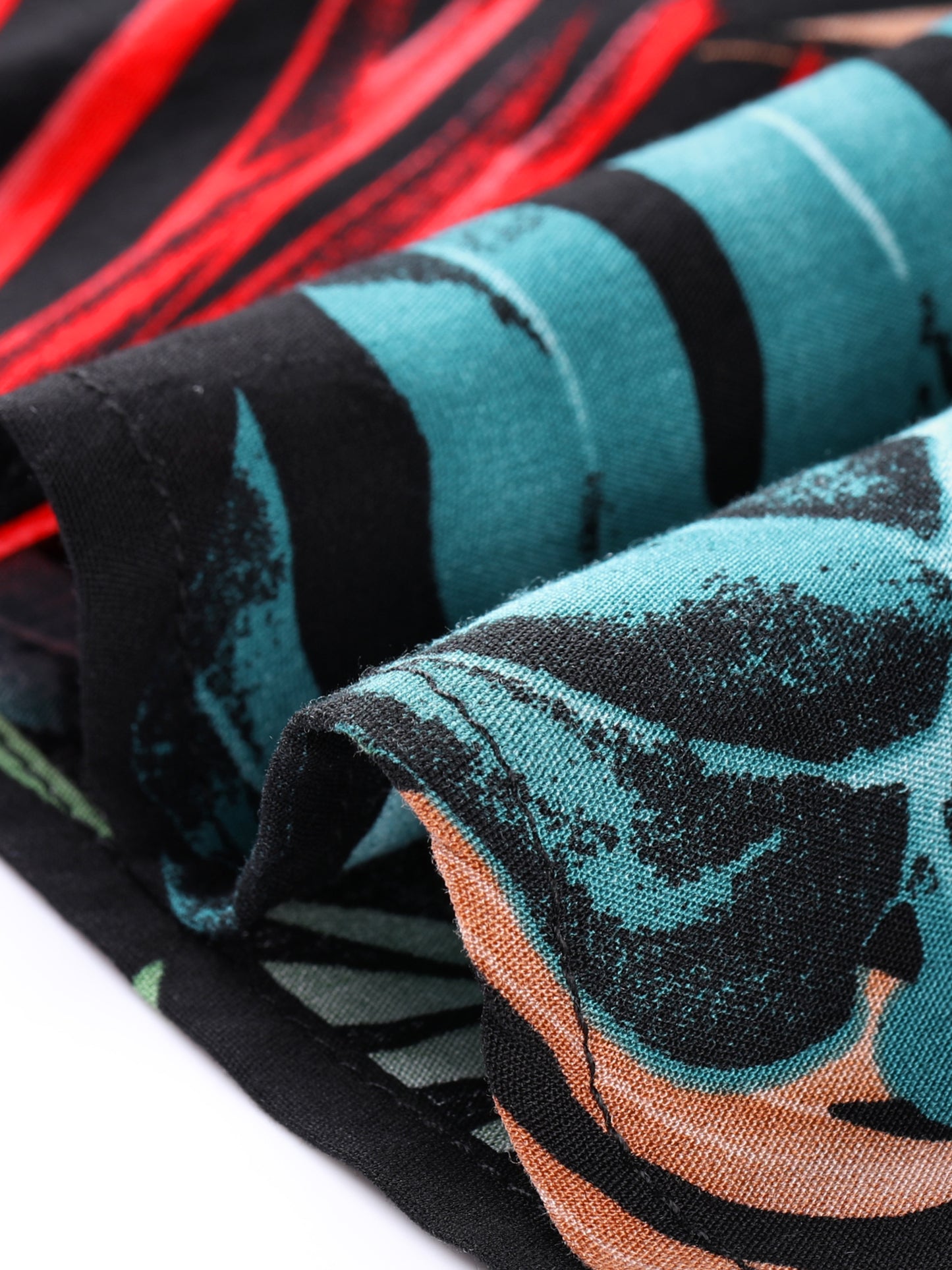 Women's Summer Beach Ruched Split Thigh Tropical Skirt