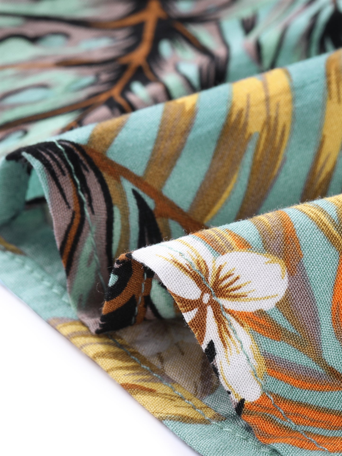 Women's Summer Beach Ruched Split Thigh Tropical Skirt