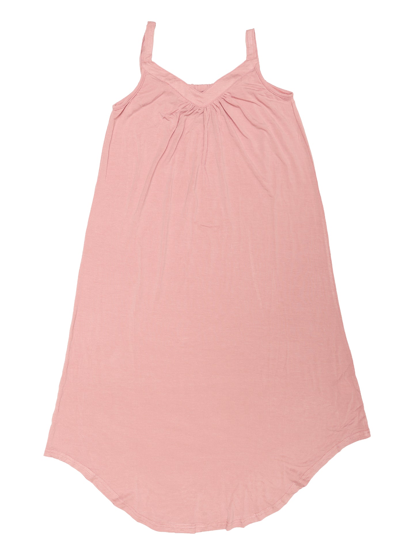 cheibear Pajama V Neck Nightdress Stretchy Lounge Cami Dress Pink