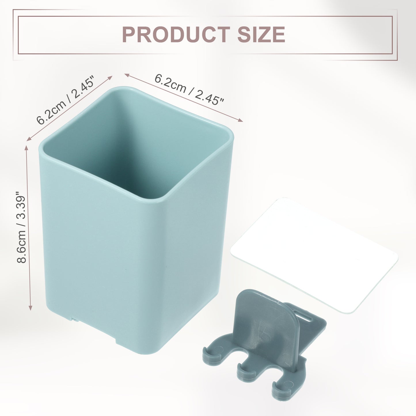 Wall Mounted Toothbrush Holders Bathroom Storage Organizers 2.45"x2.45"x3.39" Blue