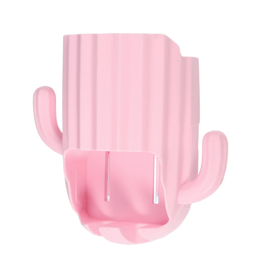 Organizador de pared para cepillos de dientes Cactus, para baño, 6,25 x 6,25 x 8,5 cm, color rosa