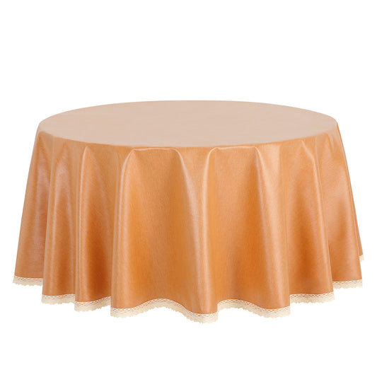 1 Pack Round Tablecloth, Oil-Proof, Spill-Proof, and Water-Proof Lace TPU Table Cover