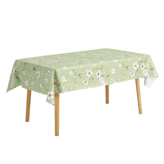 Rectangle Vinyl Tablecloth, Waterproof, Oil Spill Proof, Wrinkle-Resistant Washable Table Cover