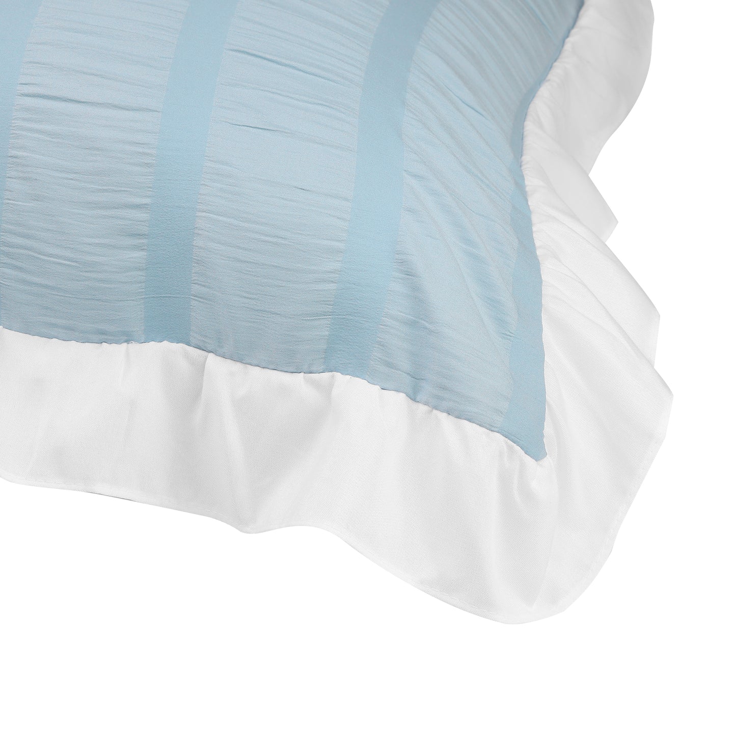 Ruffled Pillow Cases Queen Size Set of 2, Cooling Pillow Covers with Envelope Closure
