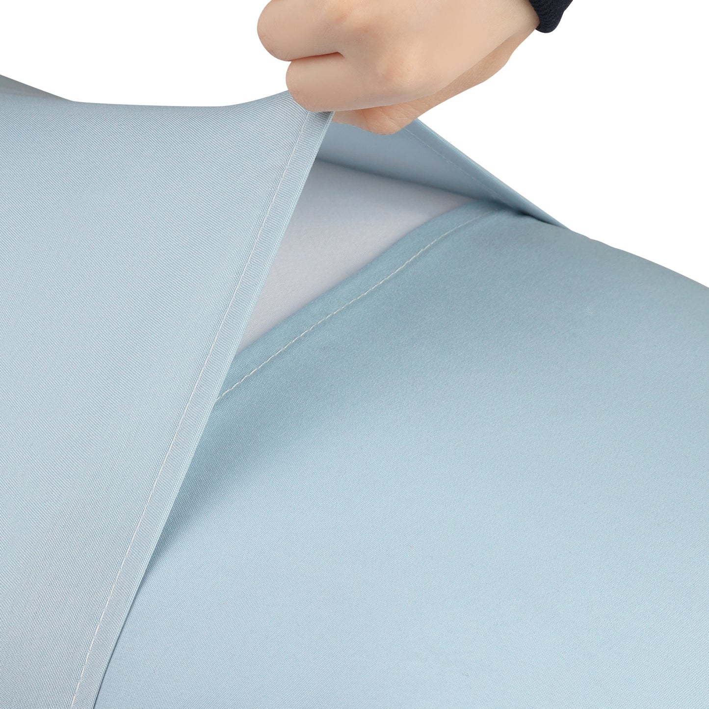 Ruffled Pillow Cases Queen Size Set of 2, Cooling Pillow Covers with Envelope Closure