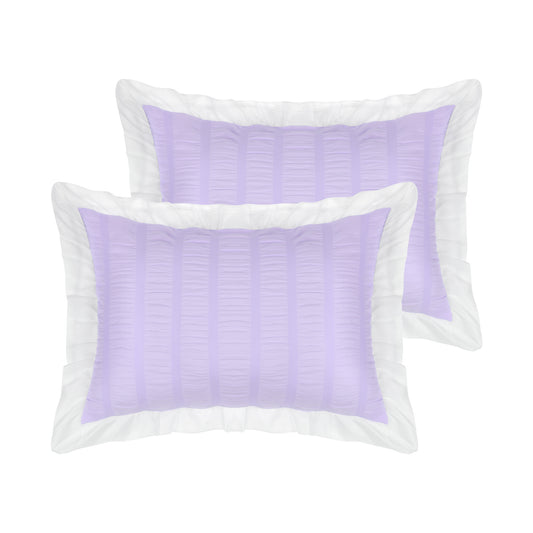 Ruffled Pillow Cases Queen Size Set of 2, Cooling Pillow Covers with Envelope Closure