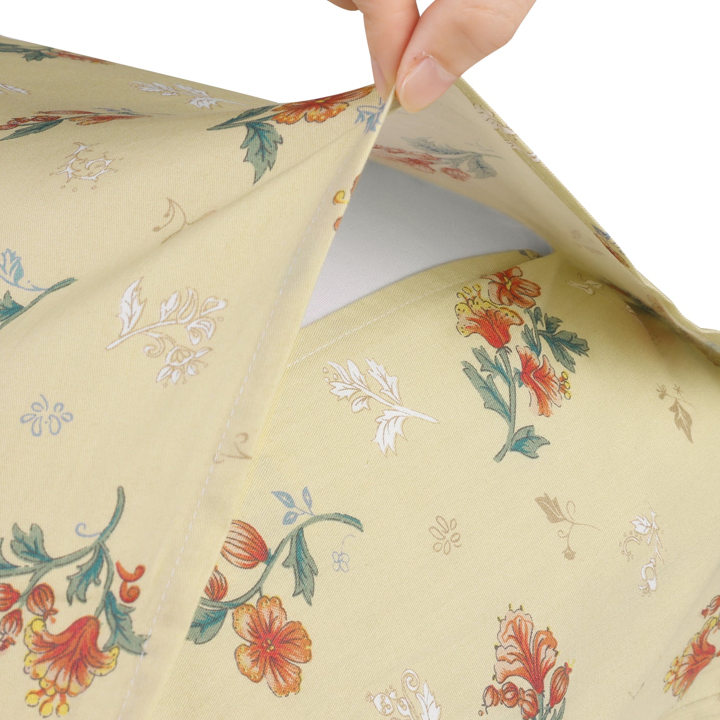 Cotton Pillowcases Set of 2 with Vintage Floral Envelope Closure Pillow Shams