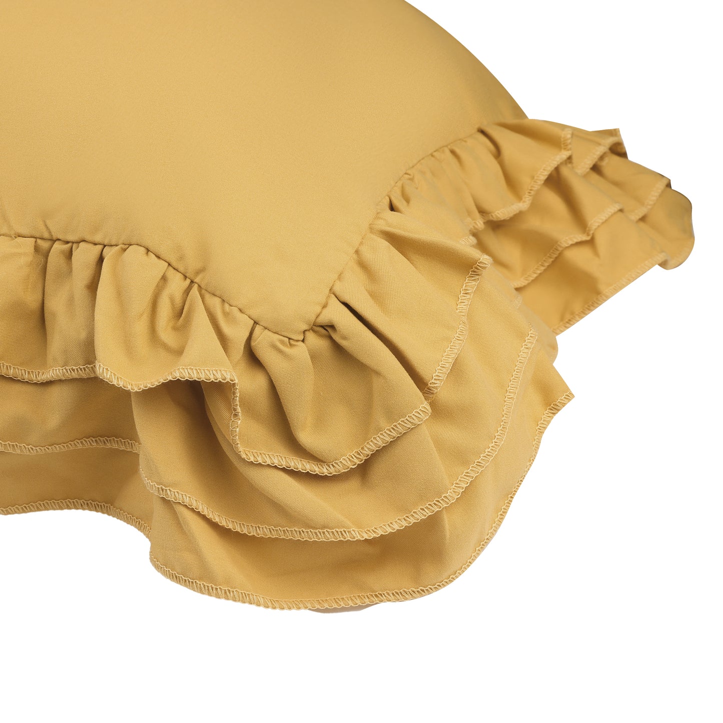 Triple Ruffle Pillowcases, Set of 2 Pillow Covers, Bedding Pillow Shams with Envelope Closure