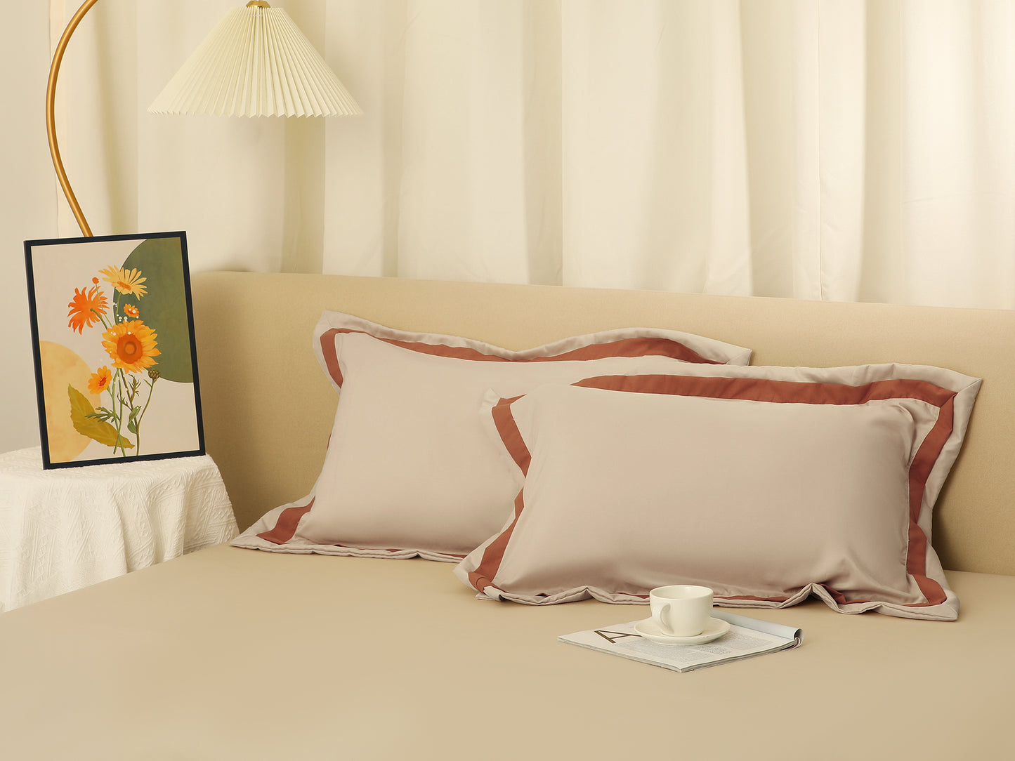 Polyester Pillow Cases Set of 2 with Envelope Closure, Room Decor Hair Care Pillow Shams