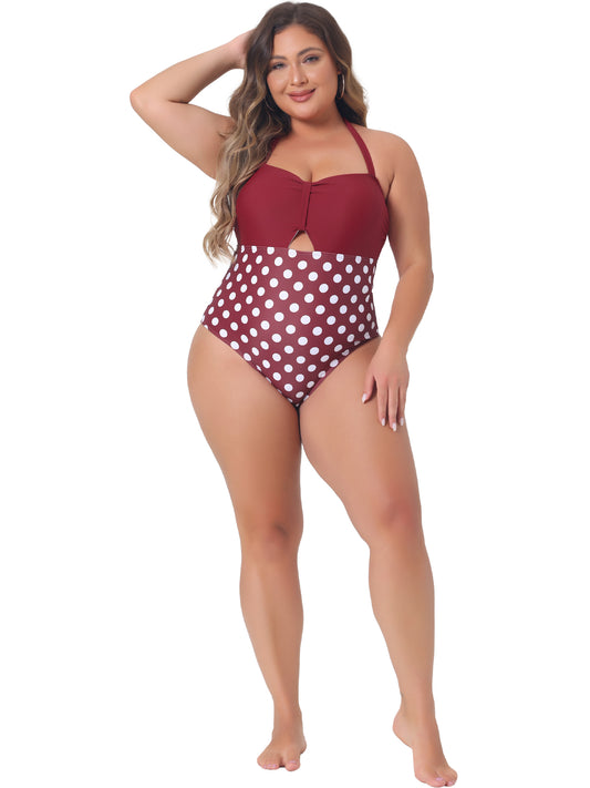 Traje de baño de talla grande para mujer, traje de baño con recortes