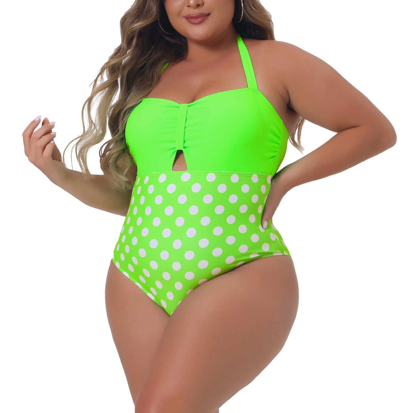 Women Plus Size One Piece Swimsuit Bathing Suit Cutout Swimwear