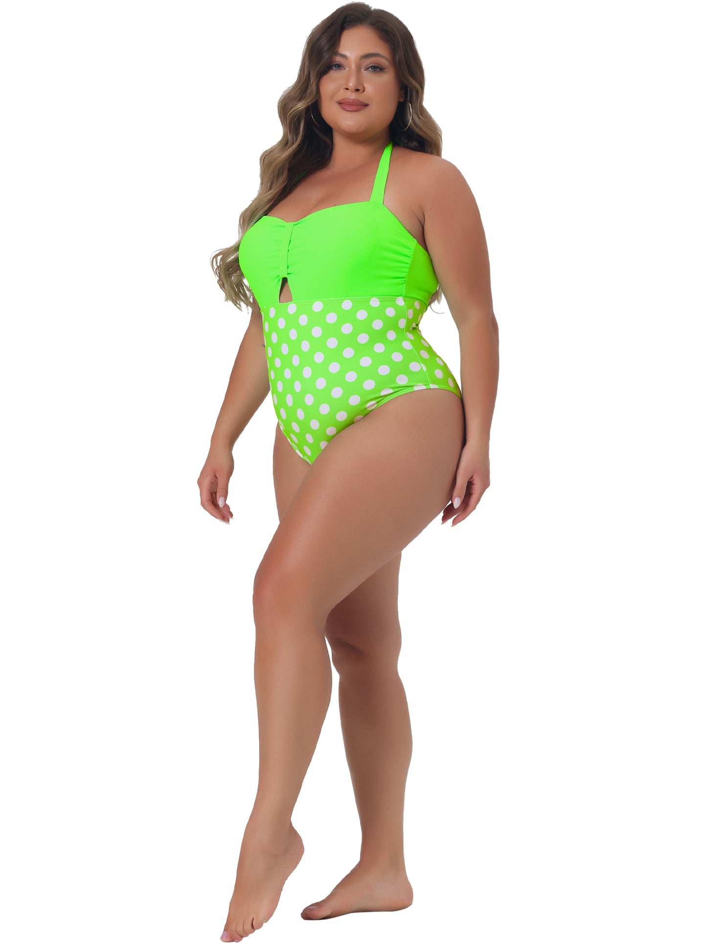 Women Plus Size One Piece Swimsuit Bathing Suit Cutout Swimwear
