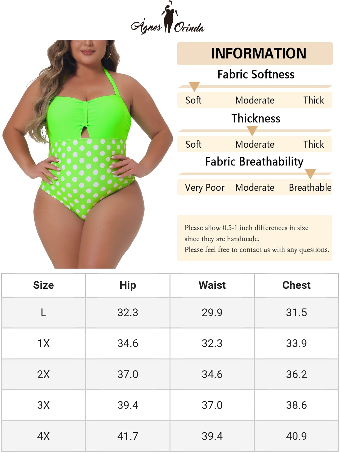 Women Plus Size One Piece Swimsuit Bathing Suit Cutout Swimwear
