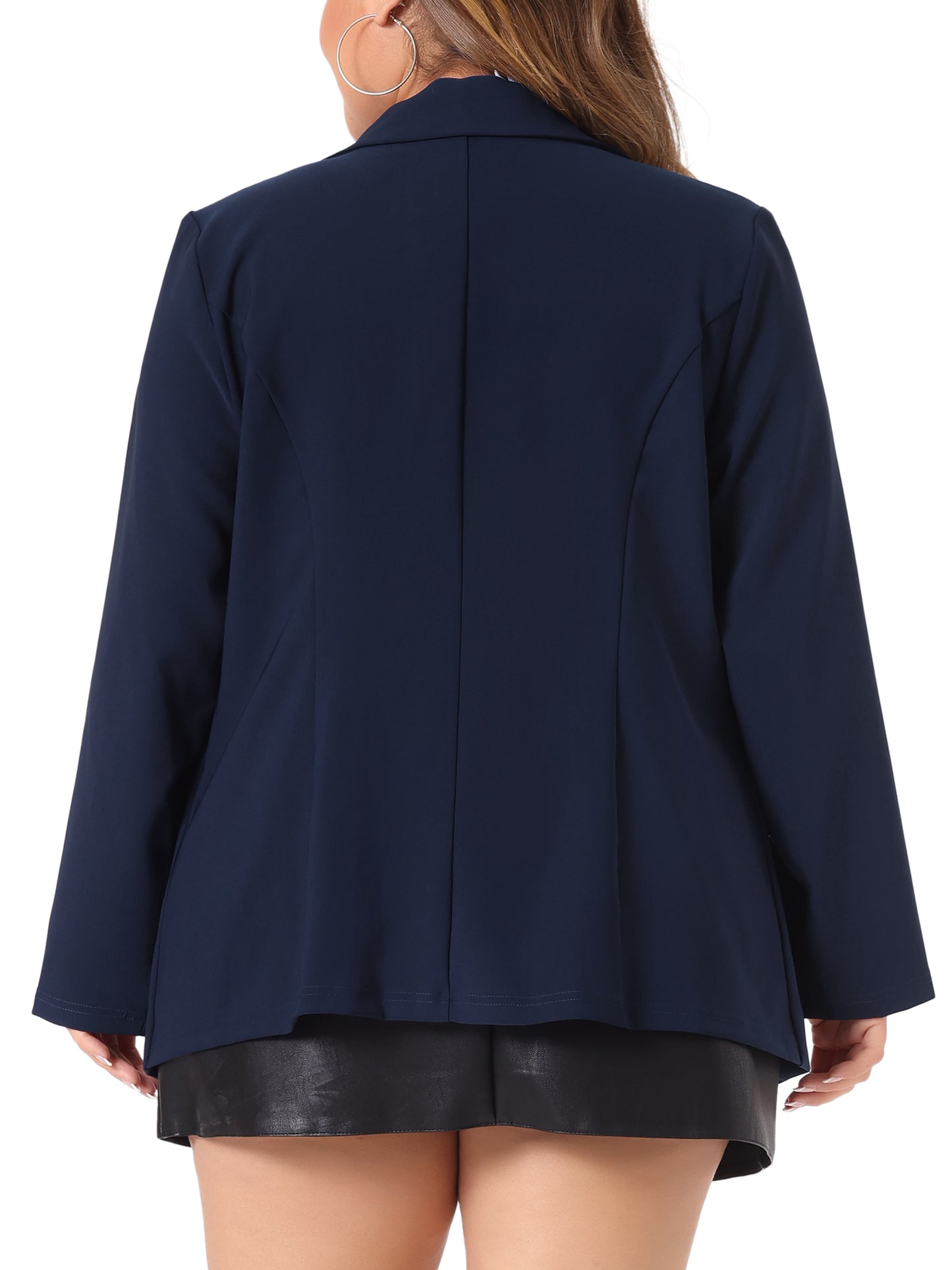 Women's Plus Size Shiny Sequin Blazer Jacket Button Lapel Glam Blazer