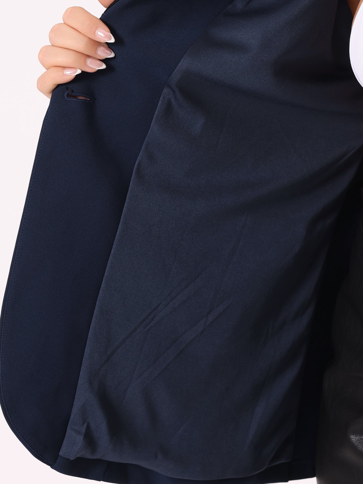 Women's Plus Size Shiny Sequin Blazer Jacket Button Lapel Glam Blazer