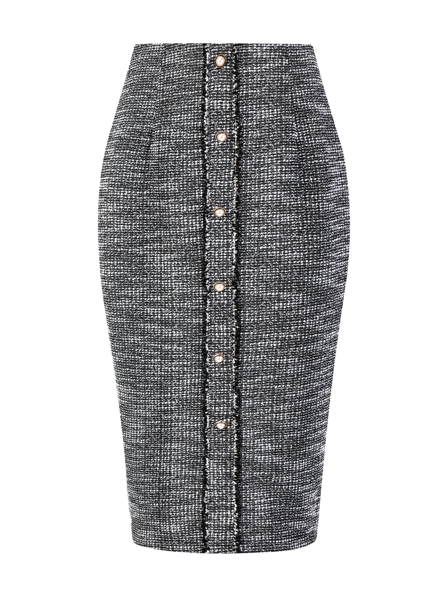 Women's Knee Length Skirt Elegant Tweed Pencil Skirt