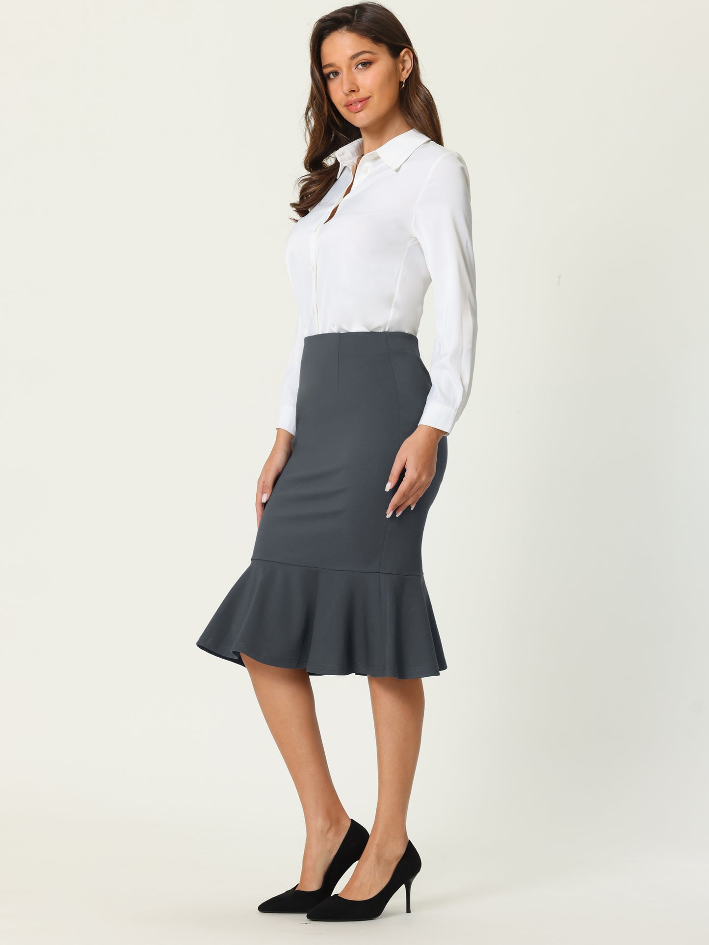 Women's Bodycon Mermaid Skirt High Waist Elegant Work Fishtail Pencil Skirt