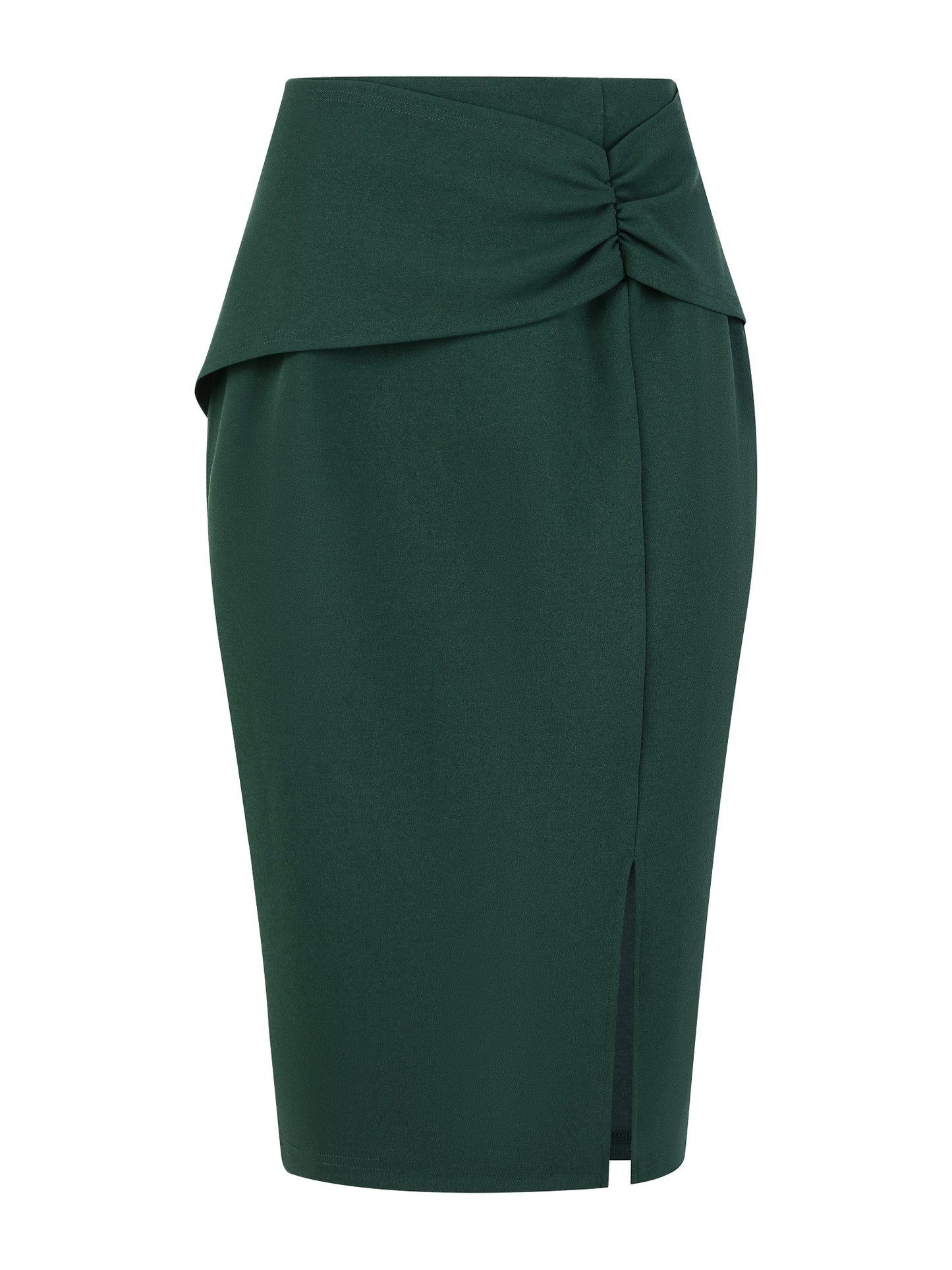 Falda de oficina para mujer, faldas lápiz fruncidas hasta la rodilla