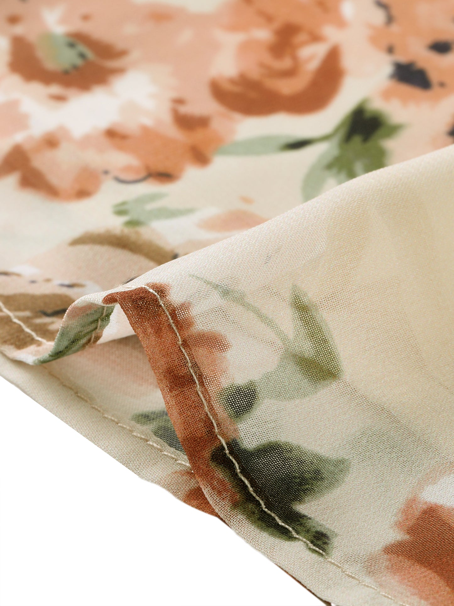 Blusa de gasa con volantes, mangas cortas y cuello en V con estampado floral de verano para mujer