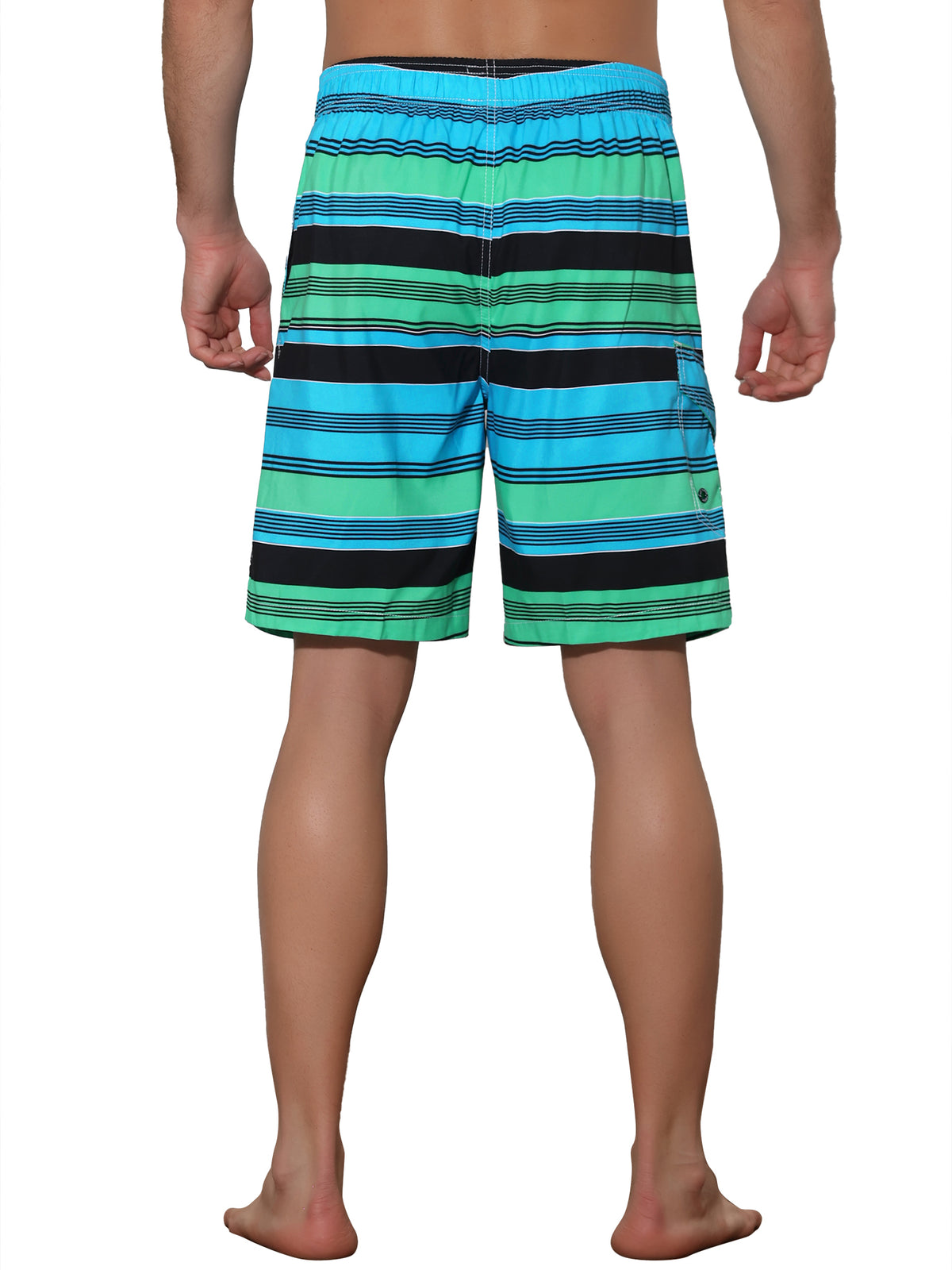 [PACK SALES] Men's 2 Pieces Drawstring Stripes Color Block Beach Board Shorts