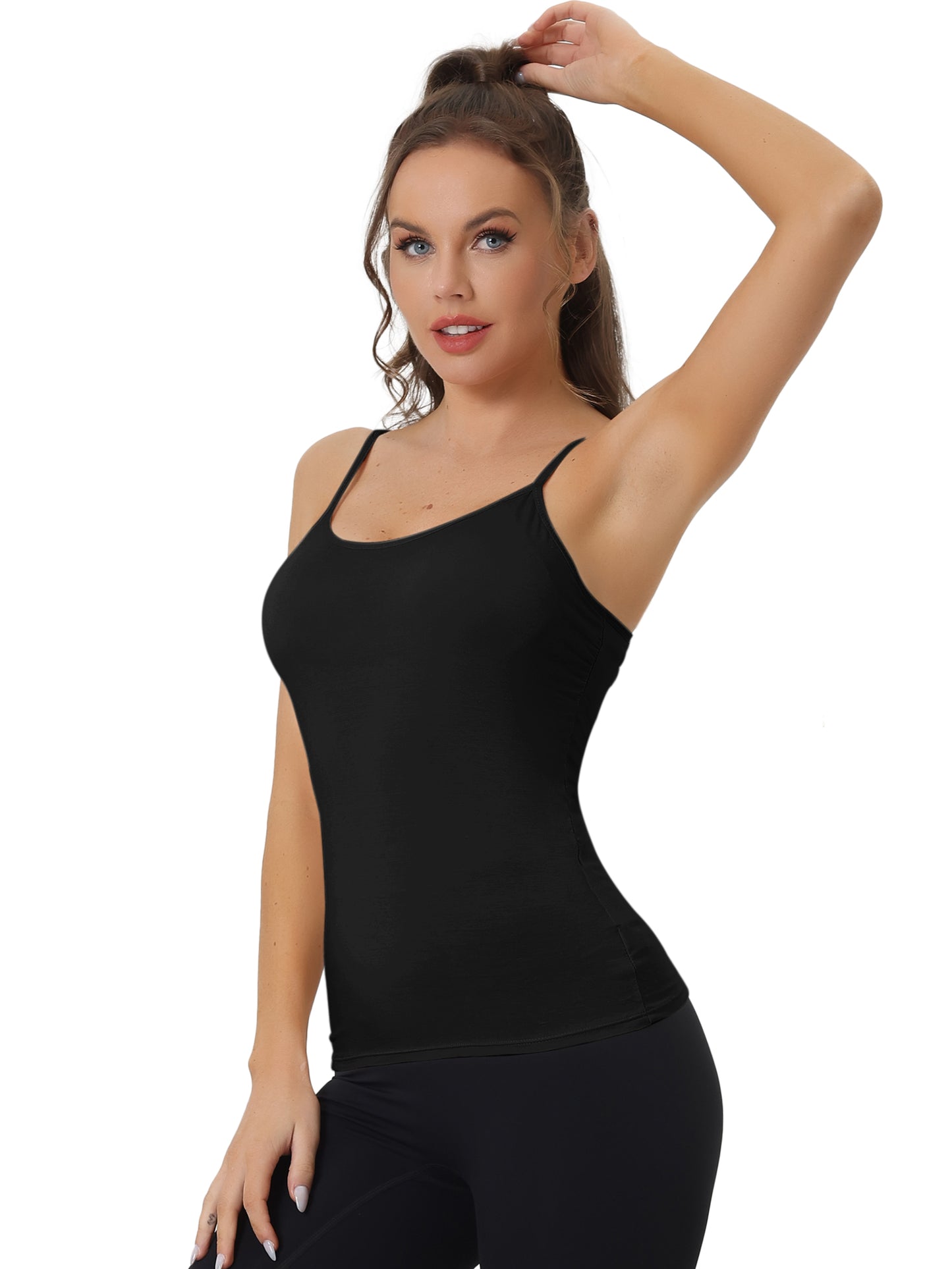 Women's Camisole Built-in Bra Padded Adjustable Spaghetti Strap Sleeveless Tanks Top