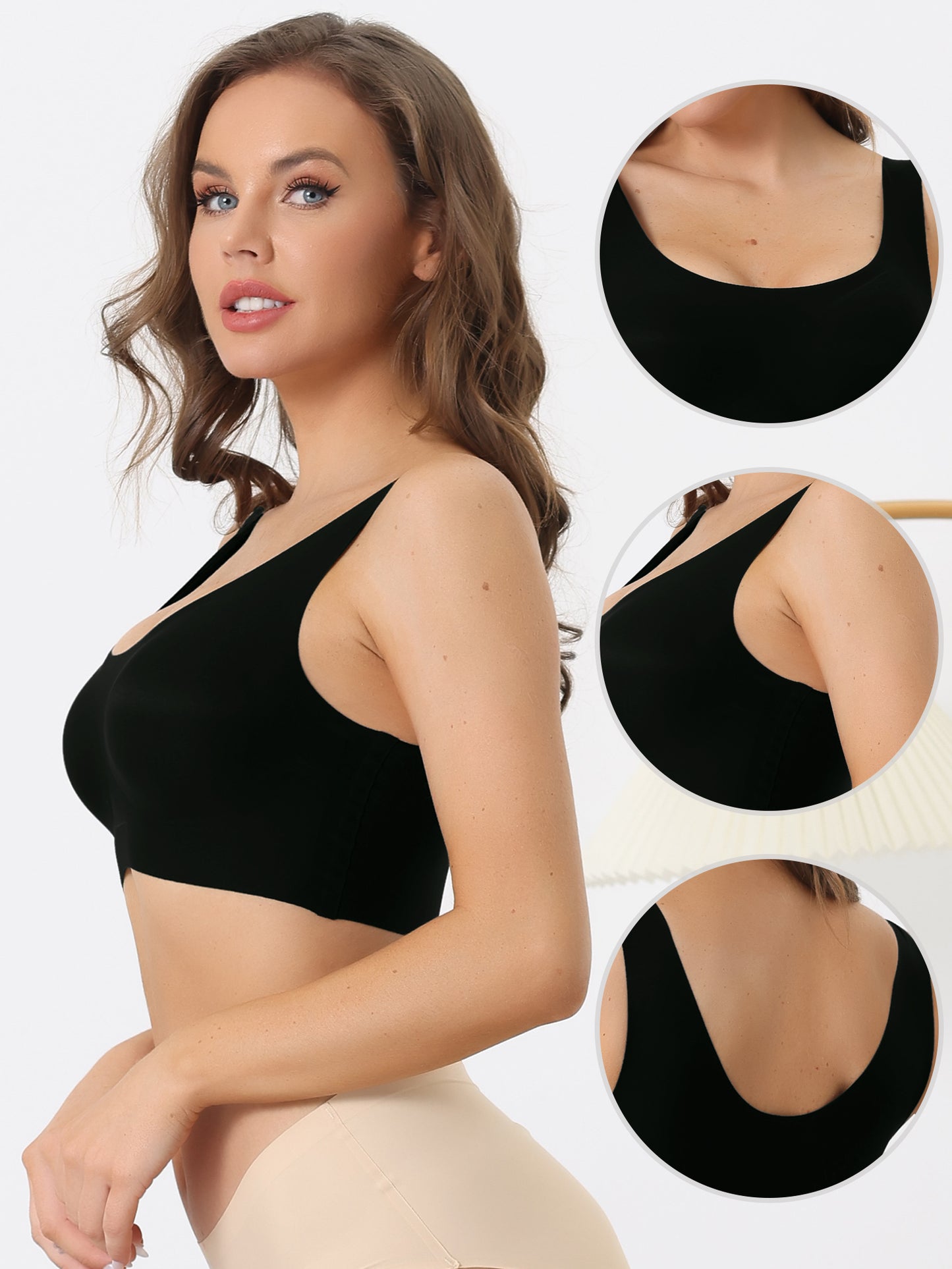 [PACK SALES] Women's 2 Pieces Sports Bras Wirefree Lightly Push Up Workout Yoga Sleep Bralette