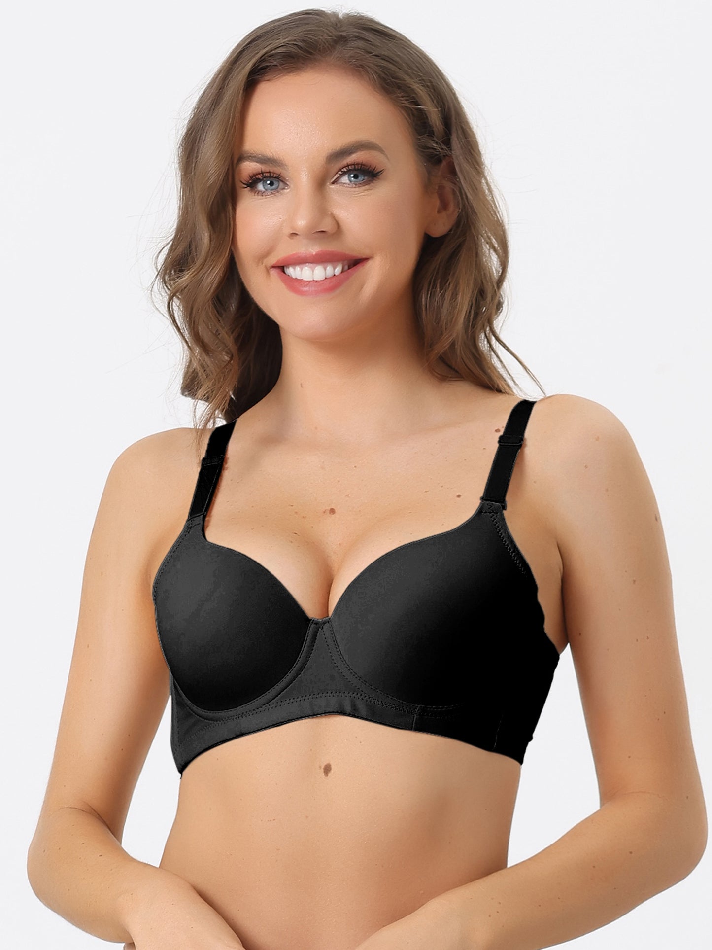 [PACK SALES] Women's 2 Pieces Underwire Bra Adjustable Straps Push-up 3/4 Cup T-shirt Bralette