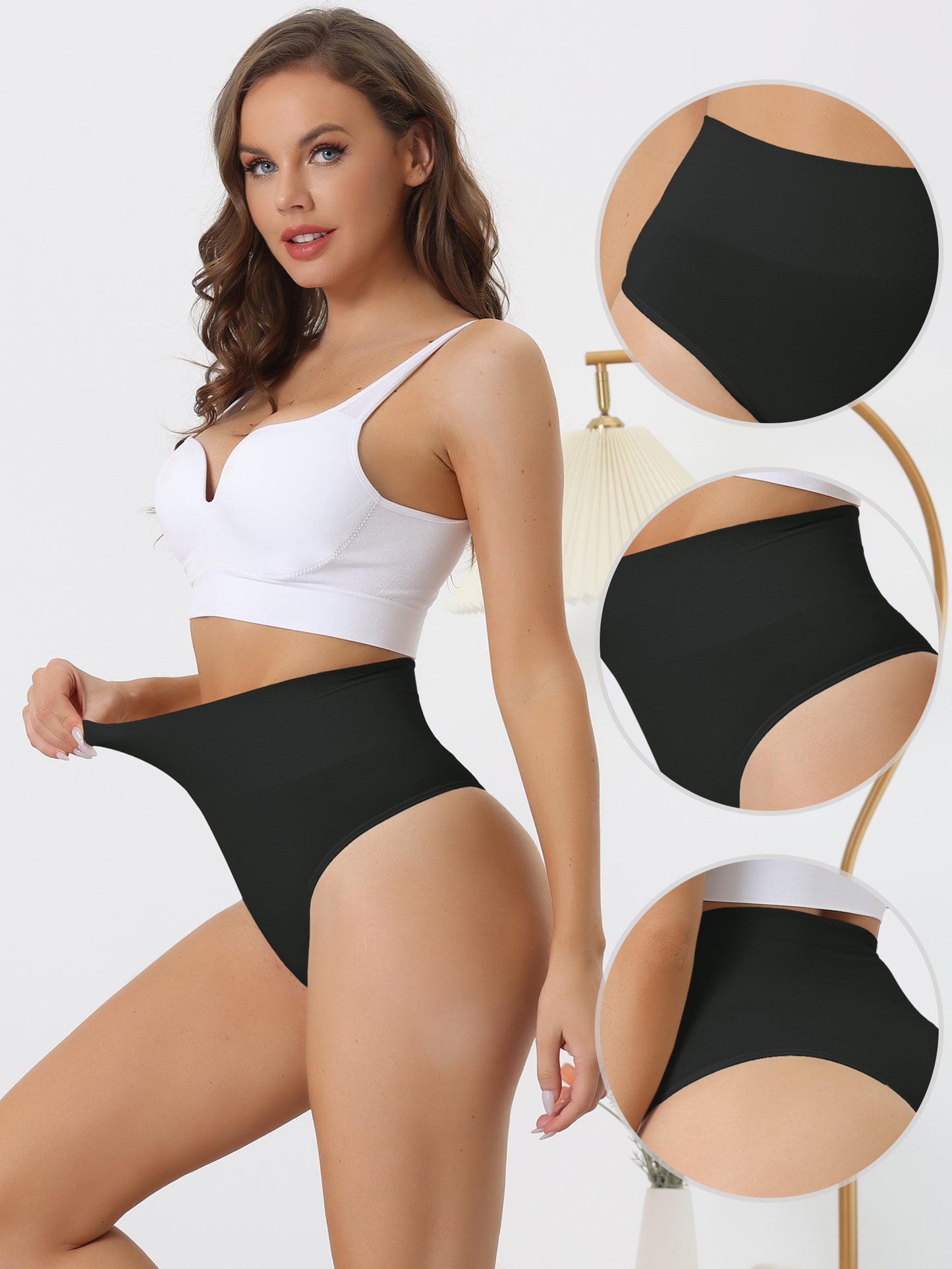 [PACK SALES] Women's 5 Pieces High-Waisted Briefs Invisible Thong Stretchy Underwear