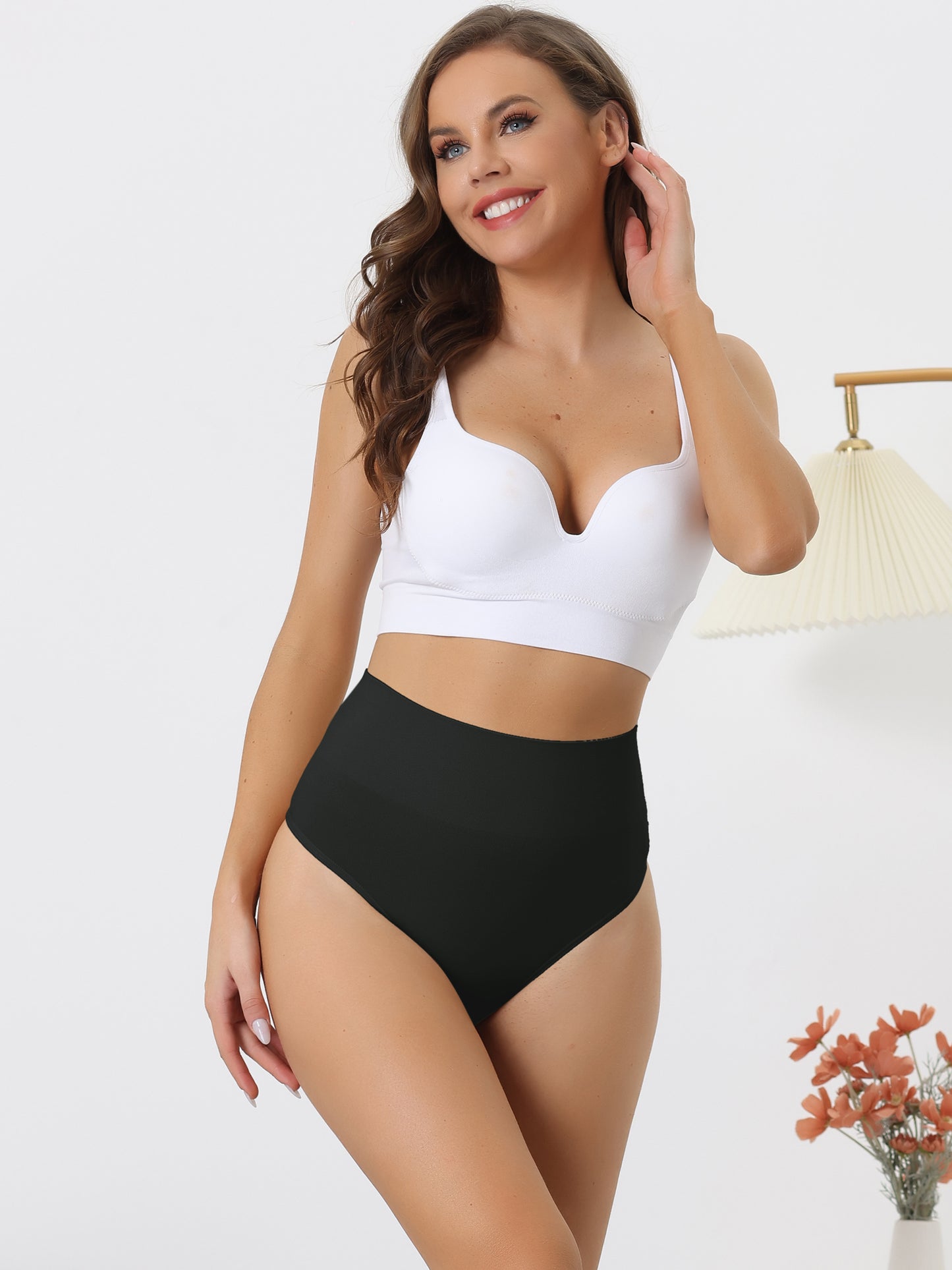 [PACK SALES] Women's 5 Pieces High-Waisted Briefs Invisible Thong Stretchy Underwear